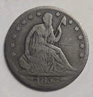 1853 w/ Arrows & Rays Seated Liberty Half Dollar Fine Details Scratched