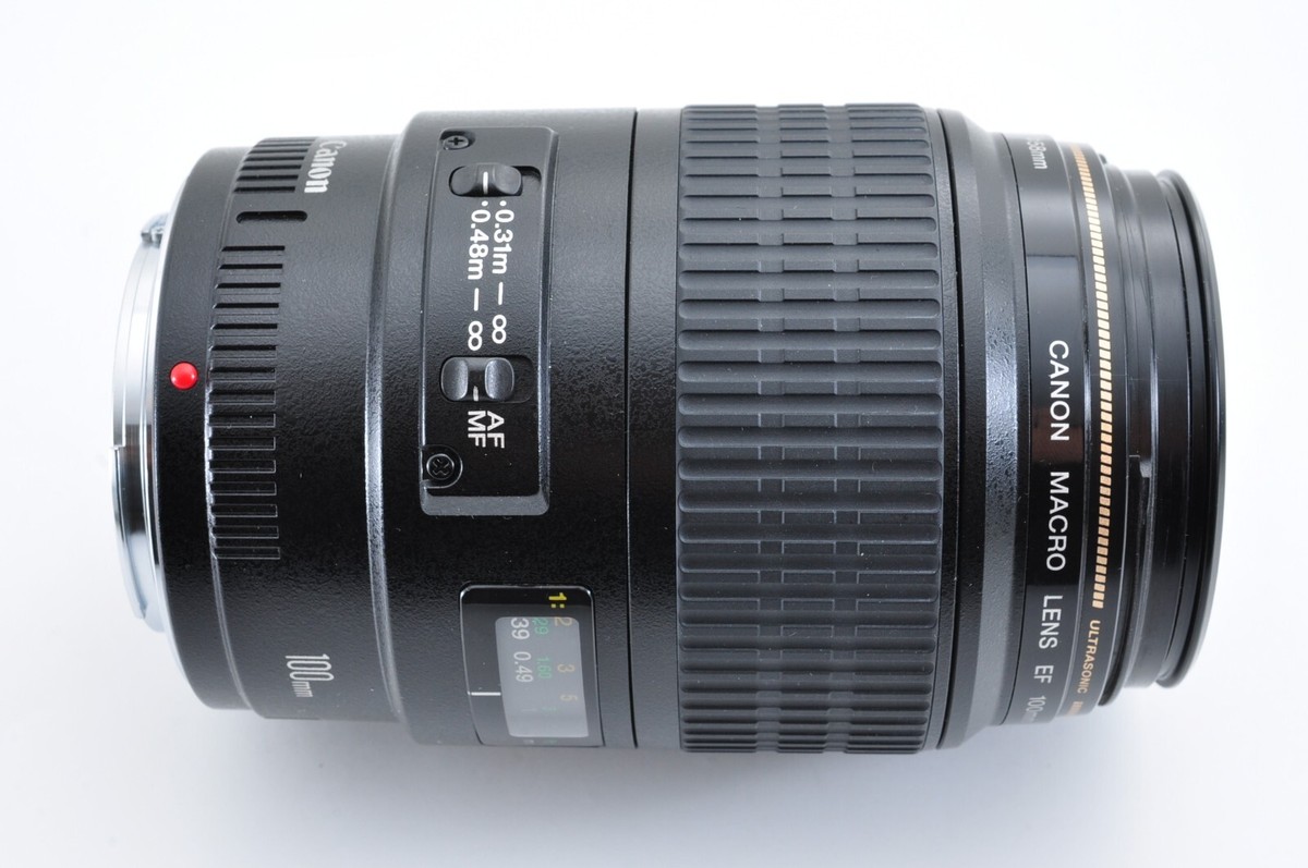 Canon MACRO LENS 100mm F2.8 USM☆実用品 Mint ] Canon EF 100mm F2.8 MACRO USM AF Lens w/Hood from