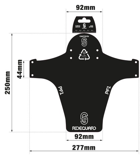 Front MTB Mudguard RideGuard PF1 Guard Mountain Bike Fender UK Made Recycled - 第 2/29 張圖片