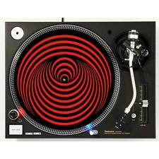 DJ Vertigo Red Record Label Slipmat Turntable 12" LP Scratch Pad Audiophile x1