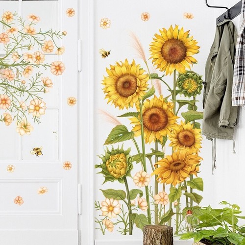 Wall Sticker Removable Flower Decal Bees Animal Vinyl Art Bedroom Home Decor - Picture 3 of 7