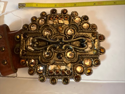 Vintage Leatherock Leather Studded Belt - Made in USA - New - Picture 4 of 11
