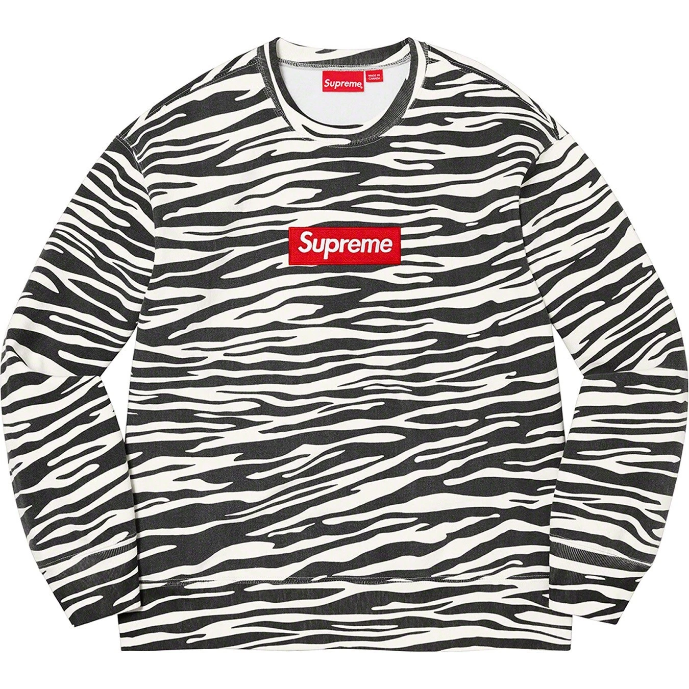 Supreme NYC Box Logo Zebra crewneck L FW22SW65 sweatshirt Large Sweat 2022 BOGO