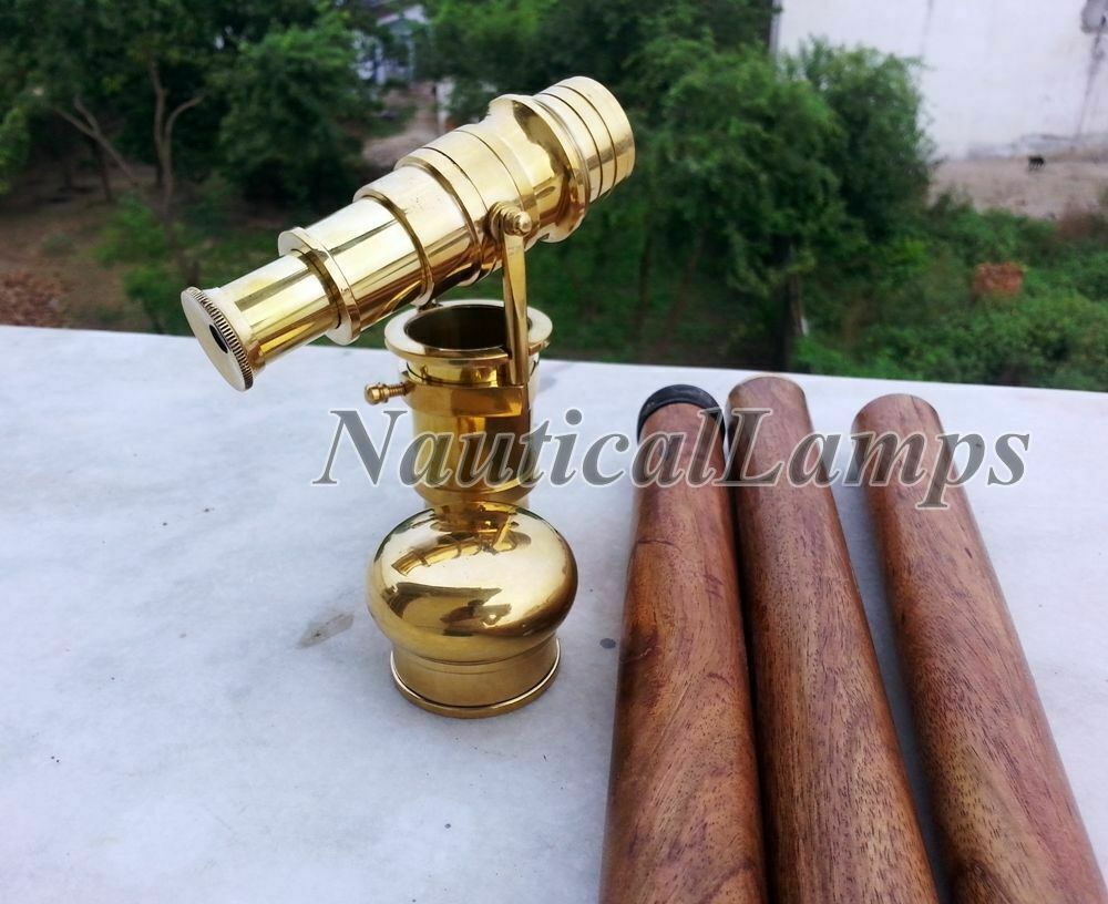 Solid Brass Telescope Walking Cane Stick Vintage … - image 1