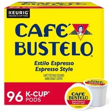 Café Bustelo Espresso Style, Dark Roast, Coffee K-Cup Pods, 96 ct
