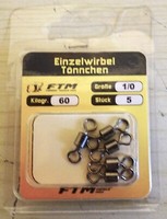 5 StüCk Power Roll Wirbel Rolling Swivels Gr: 1/0 60 Kg