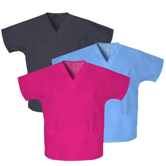 Pack of 3 Women's Medical / Dental Scrub Tops Size 5XL (Colors vary) eBay