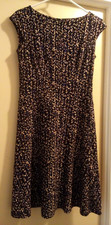 Chaps blue, black, and brown speckled midi dress S