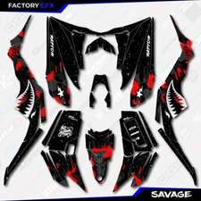Black & Red Savage Camo Racing Graphics kit fits Yamaha Raptor 350 04-13 decals