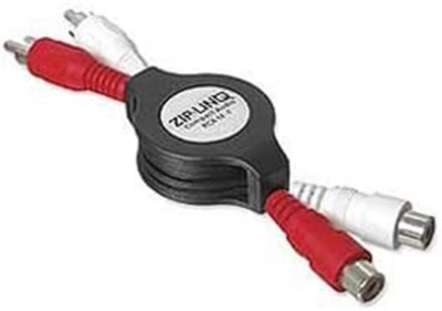 Lot Of 100 ZipLinq ZIP-AUDIO-RC2 Stereo RCA M/F Retractable Extension Cable