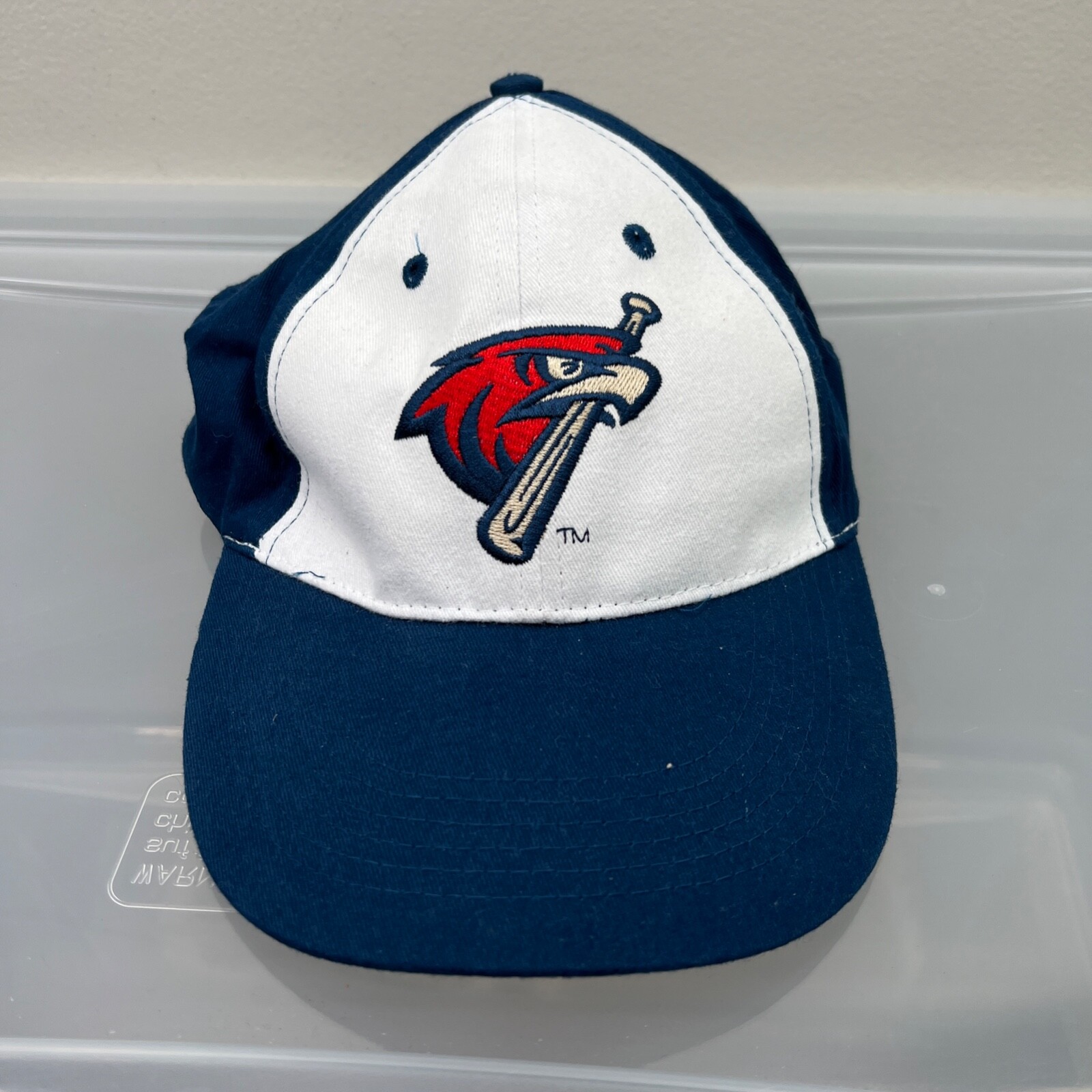 Redhawks Hat Mens Adjustable Blue Strap Baseball Cap Baseball Bat Bird Logo