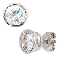 Ohrstecker, Ohrschmuck Zirkonia, 925 Silber, Echtsilber, Damen, Silberohrstecker
