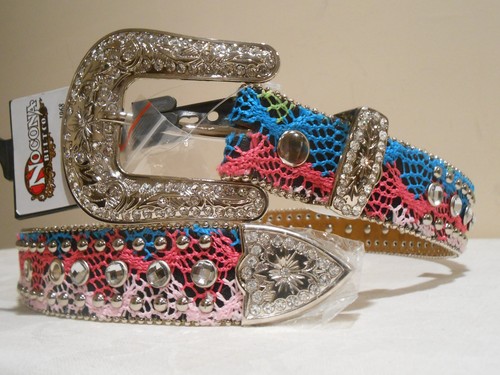 Reduced Girls' Nocona Belt - SIZE 24 XXS Turquoise,Green,Yellow or Pink/Turq - Picture 3 of 4