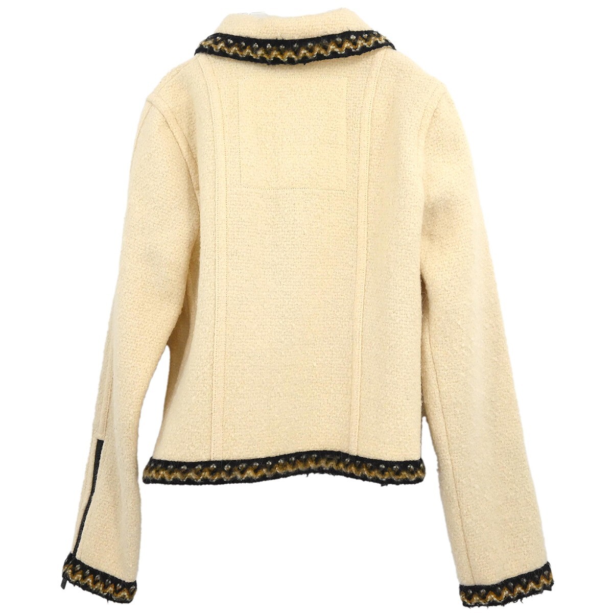 Chanel Zip Up Jacket White 06A #38 185247 | eBay