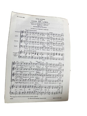 View Me Lord SATB Choral Score  Richard H. Lloyd