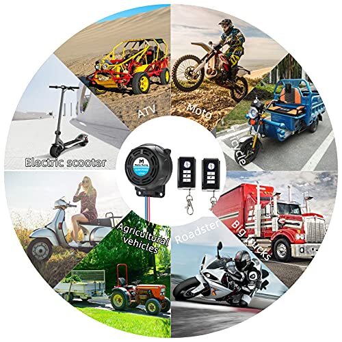 Alarme Moto Vibration Rupse - Antivol Distance 125DB - Étanche Avec Télécommande - Sensibilité Réglable