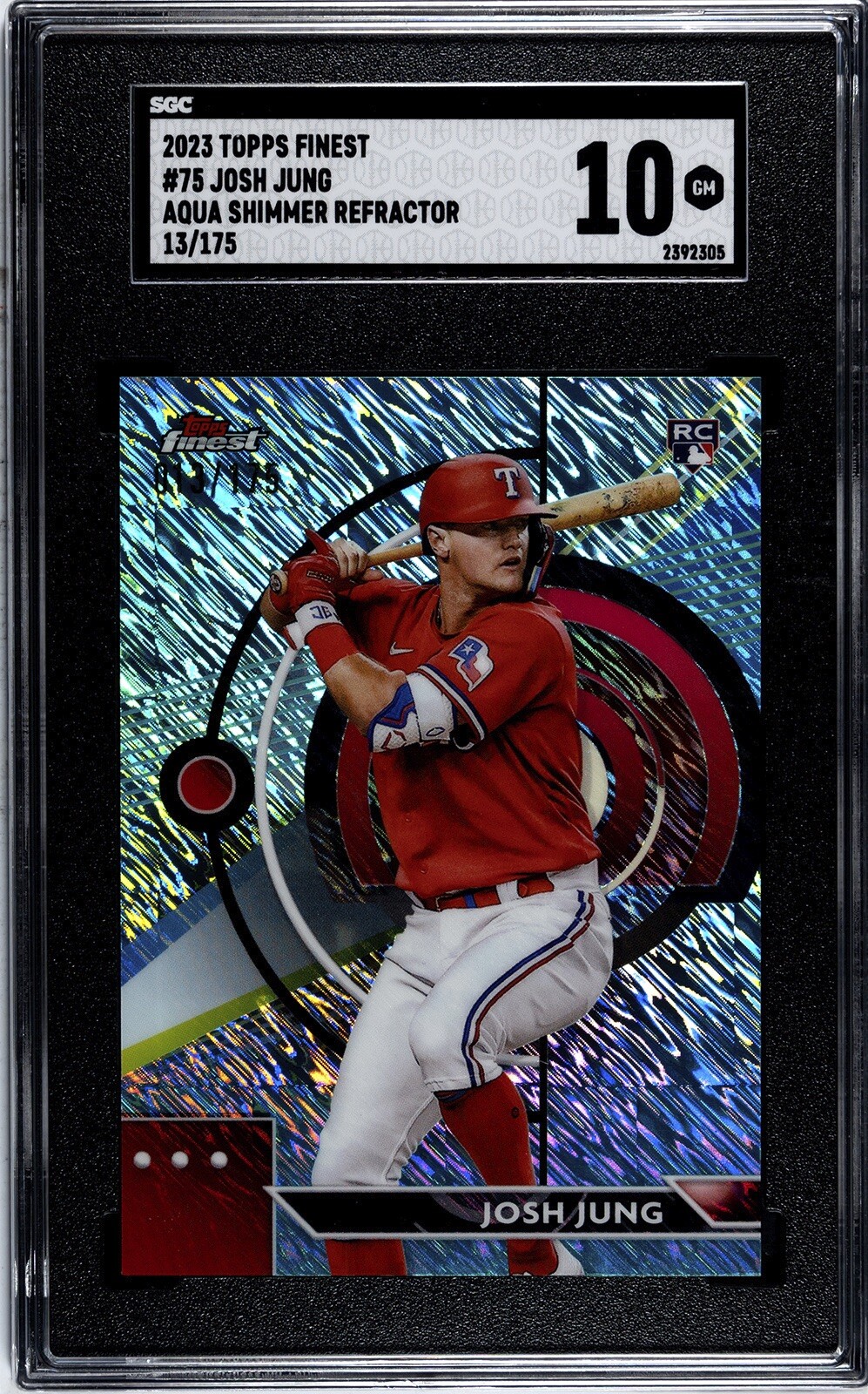 2023 Topps Finest - Aqua Shimmer Refractor #75 Josh Jung 13/175 (RC)