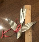 Rare Set Of  2 BIRD Metal Christmas Ornaments 7” Birds In Flight Aluminum? — photo 9