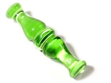 Antigua araña checa arte verde vidrio torneado prisma muebles mango 4.6"