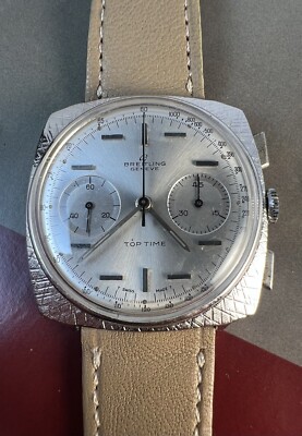 Breitling TopTime Chronograph Case Steel Carre Finish Florentine Valjoux 7730