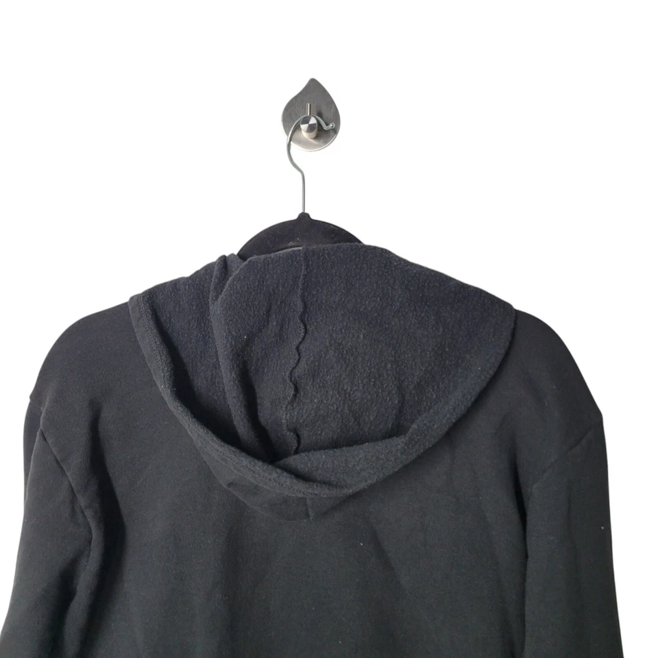 Chaqueta con capucha y cremallera negra Hanes talla M manga larga suave polar Foto 4 de 4