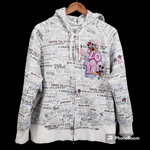 Walt Disney World Disneyland Resort All Over Print Zip up Hoodie Size 2X 2010