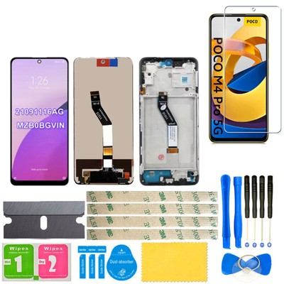 For Xiaomi Poco M4 Pro 5G LCD Display Touch Screen Digitizer Assembly Frame