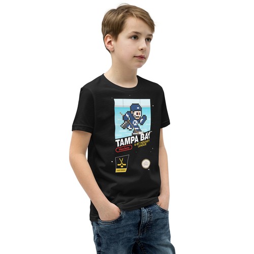 Tampa Bay Lightning Hockey Team Jersey 8-bit Nintendo Youth Kid Child T-Shirt - Picture 3 of 10