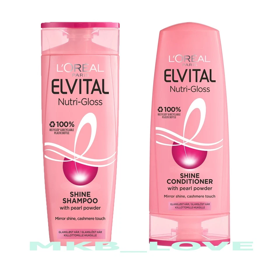 ELVIVE 2 x LOréal Paris Elvital Nutri-gloss Shine Shampoo & Conditioner Select From