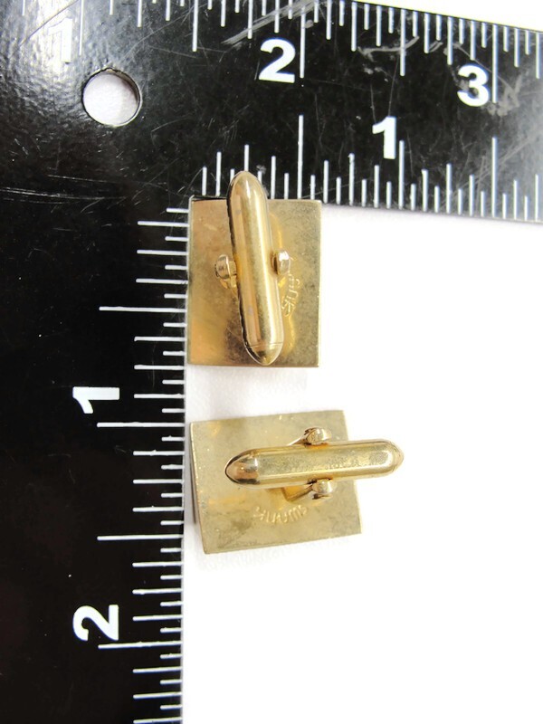 Swank Cufflinks Gold-Tone Rectangular Rhinestone … - image 5
