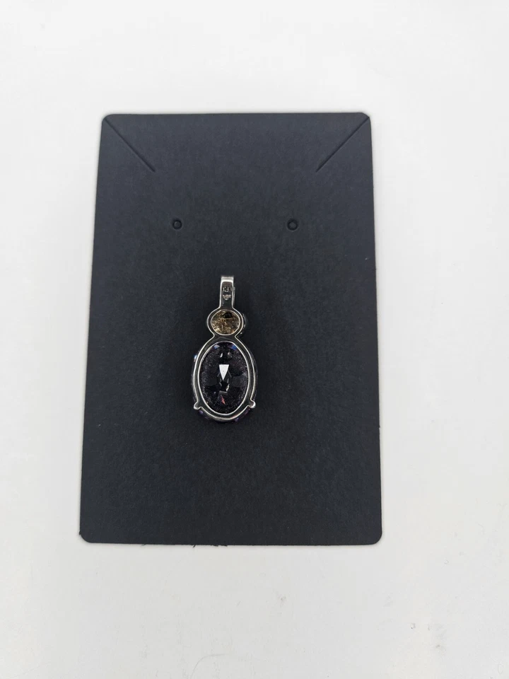 DBJ Victoria Townsend 紫色 CZ Marcasite JUST 吊坠纯银项链 — 第 3/4 张图片