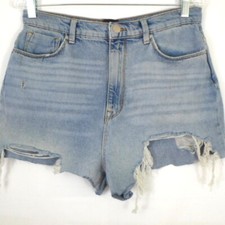BDG Urban Outfitters High Rise Distressed Denim Cutoff Shorts Light Wash Blue 29