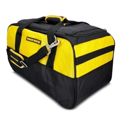 TOUGH MASTER Heavy Duty 22" Tool Bag 7 Pocket Compartments 600D Nylon Rubber Feet Strap Carry