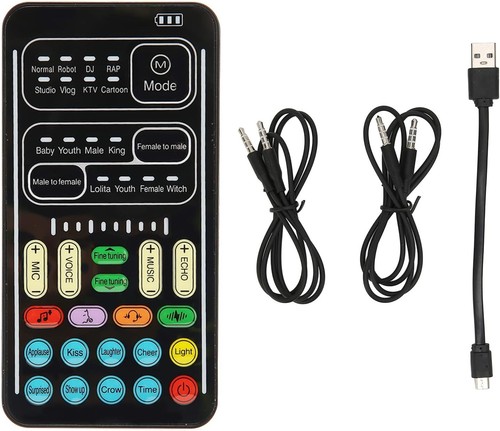 Voice Changer Disguiser, Mini Gaming Live Sound Card, for /PS5/ One/Phone/ - Picture 2 of 4