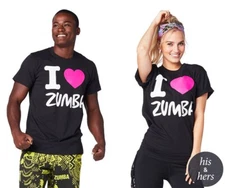 Zumba I Love Zumba Unisex Tee - Black ~  XS/S  ~ New! Free Shipping
