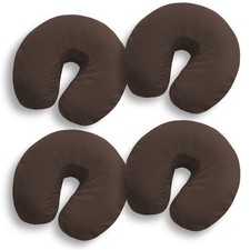 4 Pk Fitted Microfiber Face Cradle Head Rest Covers for Massage Table -Chocolate
