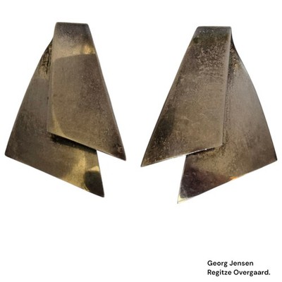Georg Jensen Regitze Overgaard Sterling Silver Clip Earrings #201 