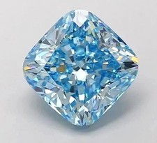 Fancy Blue Loose Lab-Grown Diamond 5 Ct Cushion Cut VVS1 Certified Diamond A 