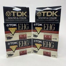 Lot of 4: TDK E-HG TC-30 Extra High Grade VHS-C Camcorder Tapes New Sealed