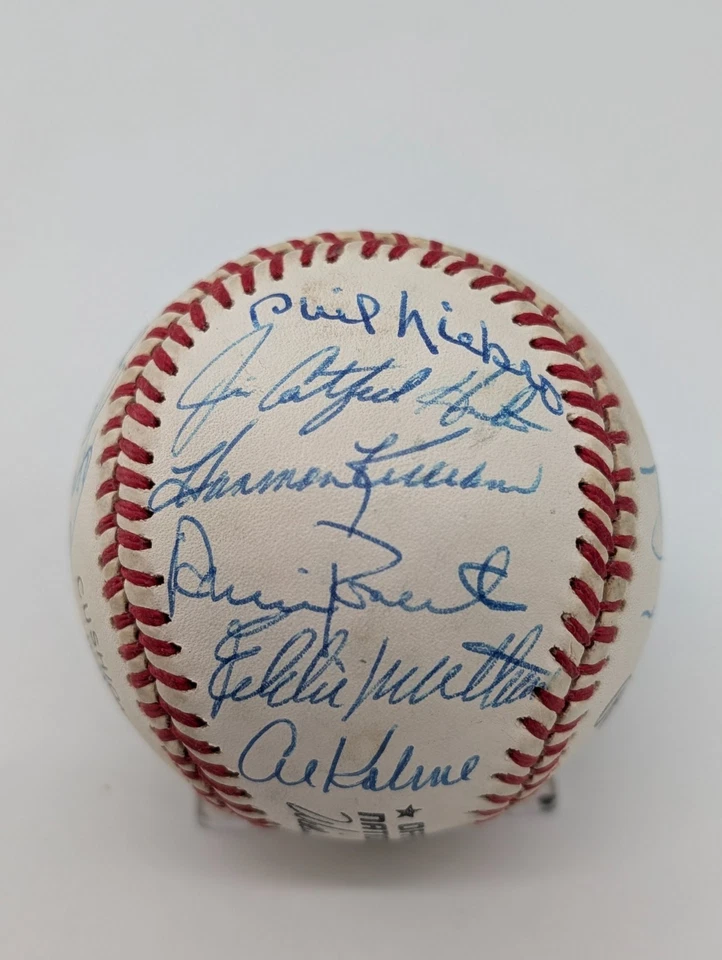 Signed (20) Hall Of Fame Baseball Berra Mathews Killebrew HOF AUTO JSA LOA - Image 4 of 4