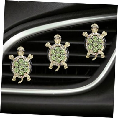 #ad 3PCS Bling Turtle Car Air Vent Clip Cute Rhinestone Car Dashboard Air Green $8.02