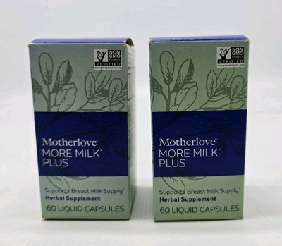 Motherlove More Milk Plus 60 Liquid Capsules Lot x2 Supports Breast Milk Exp7/26