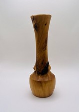 Handmade VTG Burl Elm Wood Vase Artist Signed 8.5  Tall