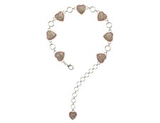 Nocona Western Belt Girls Chain Heart Conchos Silver Pink N4442730
