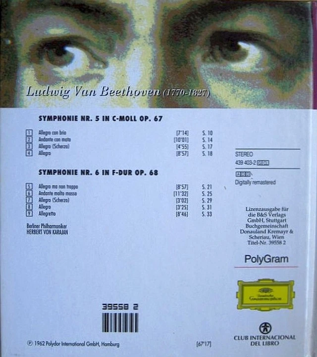 BEETHOVEN | SYMPHONIES 5 + 6 | CD DG CLUB AUSGABE + BUCH - Bild 2 von 2