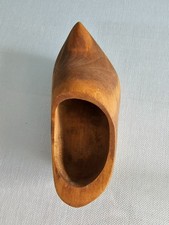 One Vintage Dutch Wooden Childs Size Shoe Clog Natural Finish appx 6"