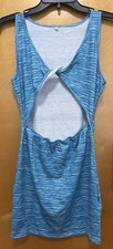Women Sexy V Neck Sleeveless Bodycon Dress Cut Out Party Club Beach Blue L