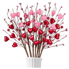 12PCS Valentines Decorations Day Artificial Flowers Picks Decor - Berry Stems