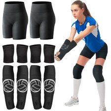 10 Pcs Volleyball Accessories Volleyball Shorts Knee Pads and Arm Sleeves wit...