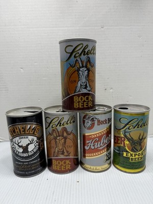 5 Vintage Mixed Schell s Huber Steel Rock Deer Export Beer Cans Empty 12oz Tap